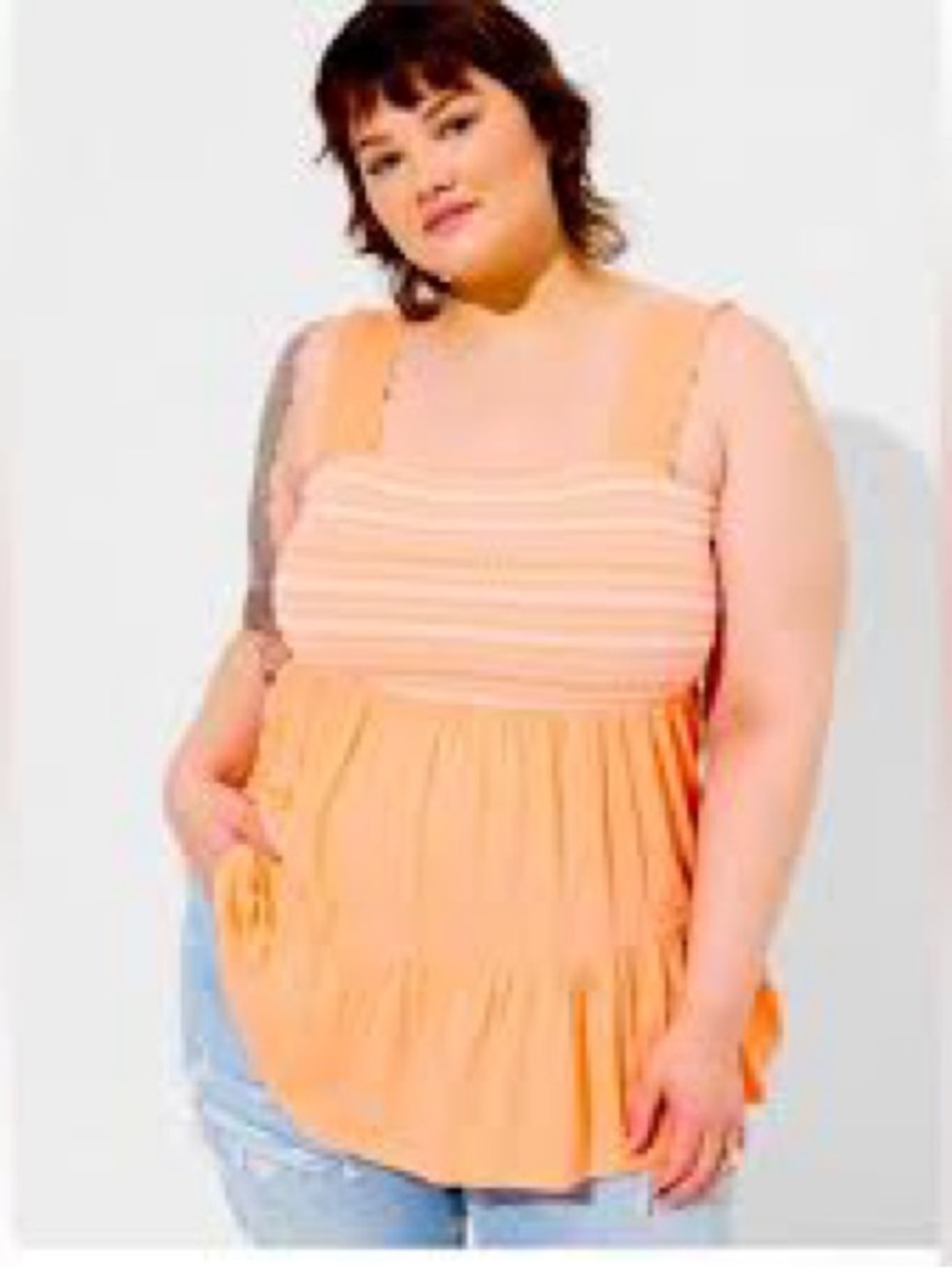 torrid Smocked Tiered Babydoll Tank